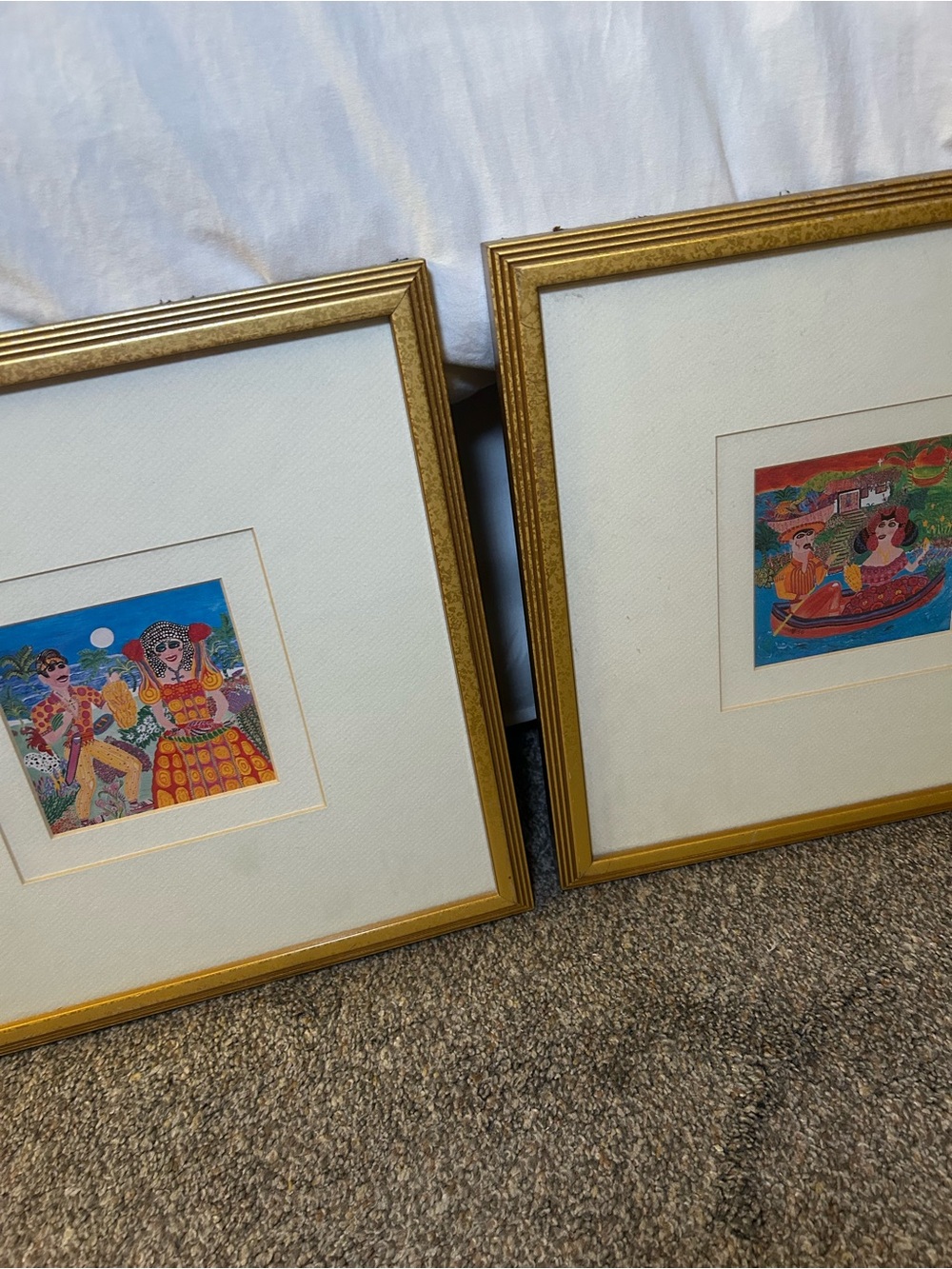 Framed Gold Homer Art Prints - Colorful Folk Scenes/ Vibrant/ Spanish Style